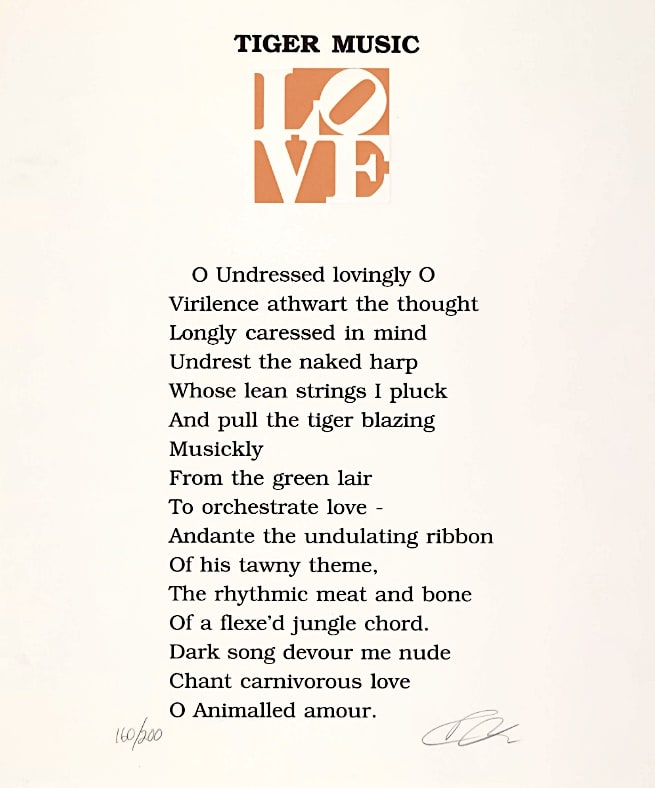 Robert indiana, Tiger Music, 1996