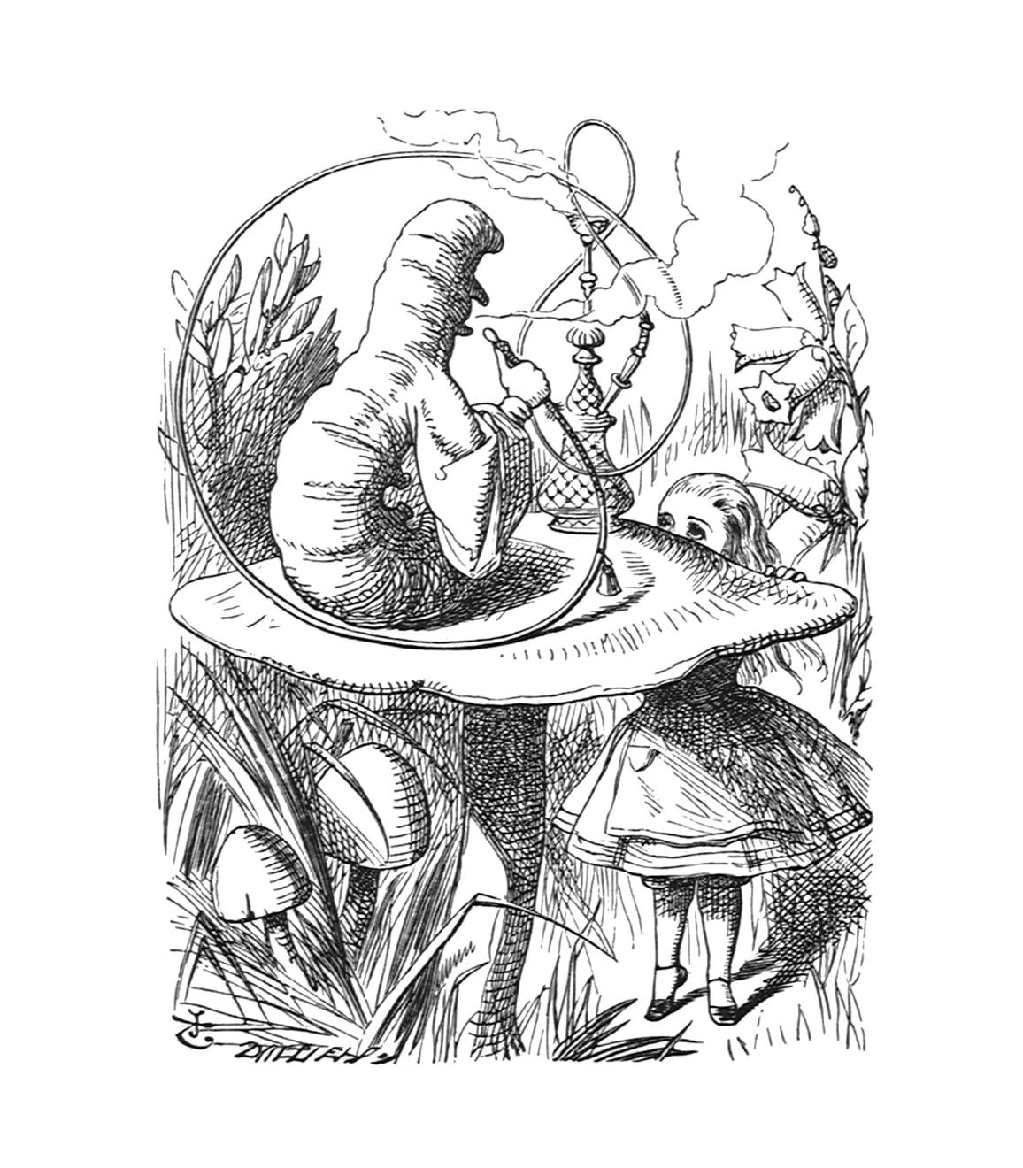 John Tenniel, The Caterpillar and Alice looked at each other for some time in silence., 1988