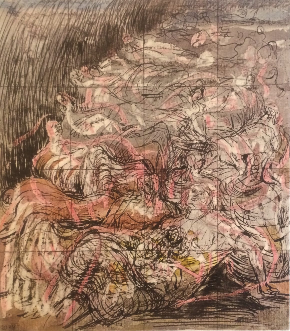 Henry Moore, Untitled LXIX (Shelter Sketchbook) , 1967