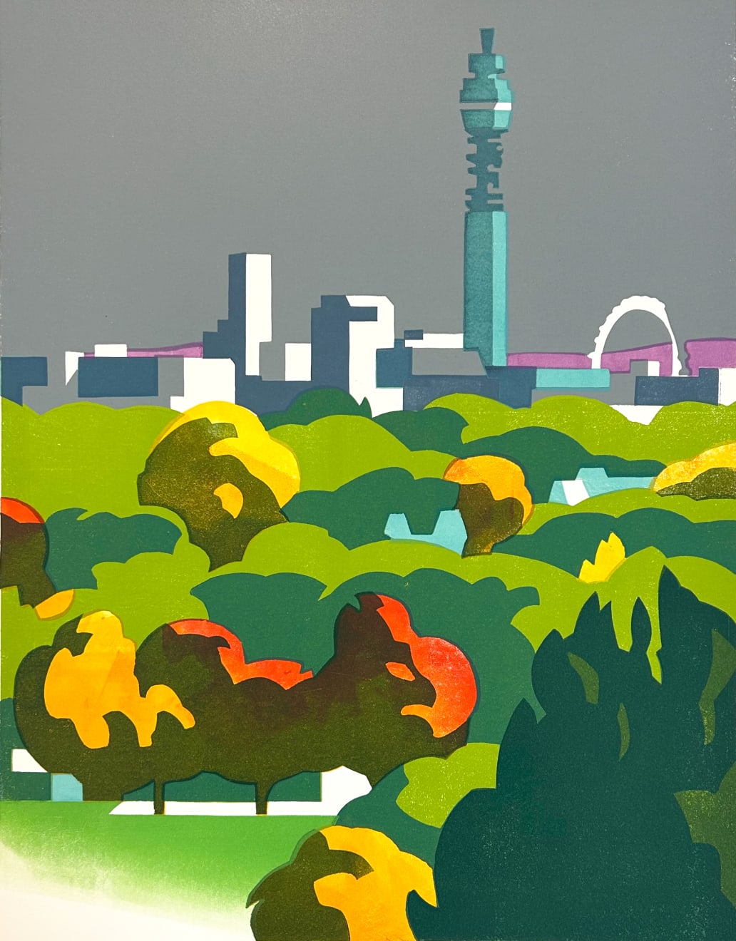 Dulwich College Secret Bid Auction 2025, Lot 21: Paul Catherall - West End from Primrose Hill II, 2025