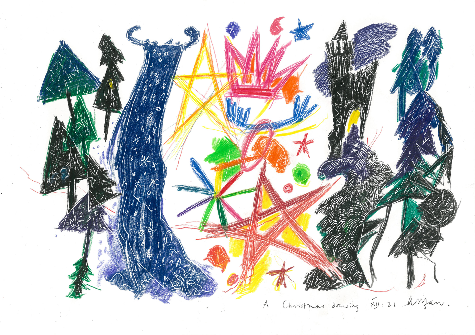 Andrew Marr, A Christmas Drawing XII:21, 2021