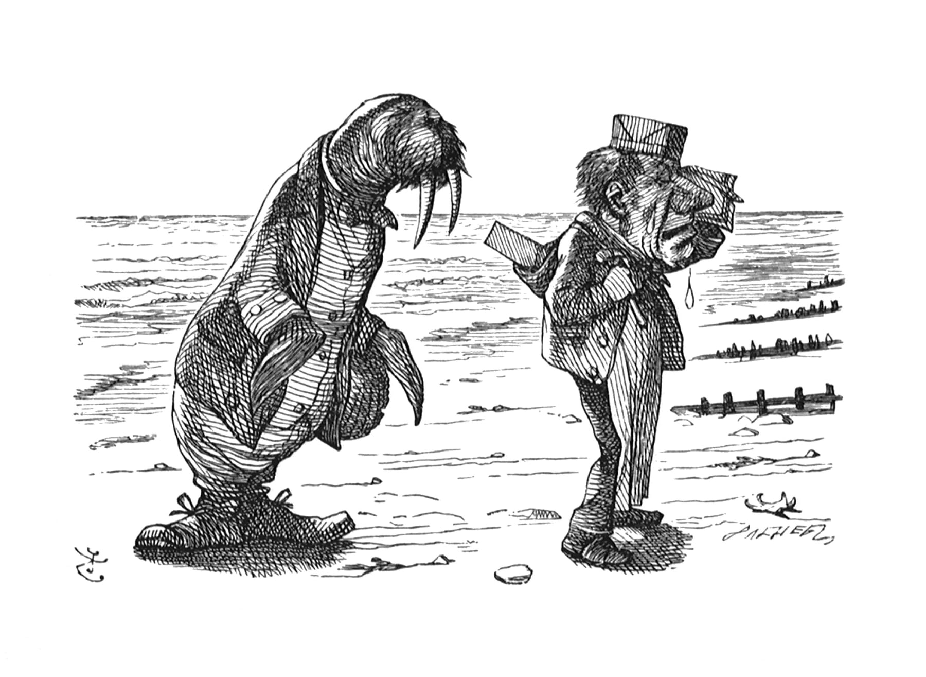 John Tenniel, The Walrus and the Carpenter were walking close at hand, 1988