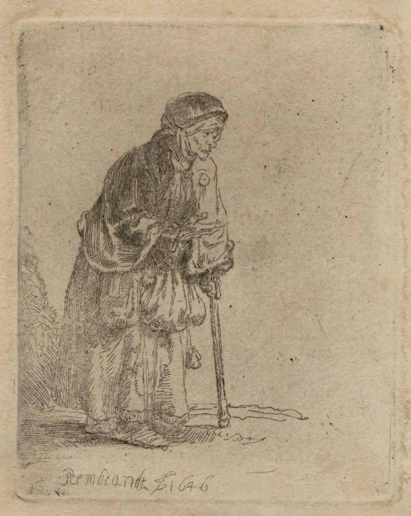 Rembrandt Van Rijn, Beggar Woman Leaning on a Stick, 1646