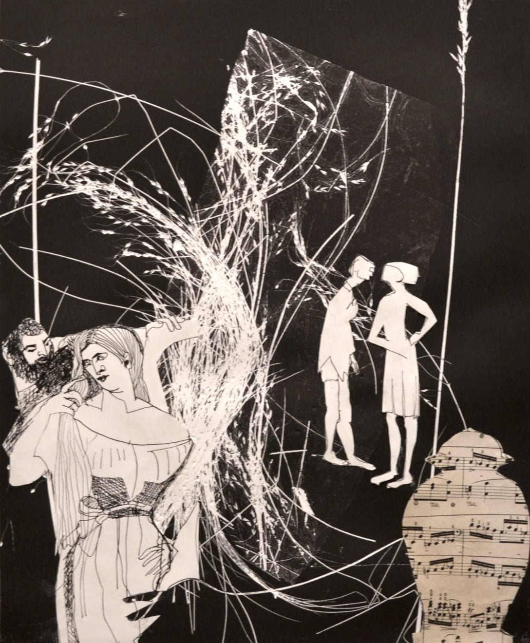 Amanda Danicic, Monoprint with Collage, 2018