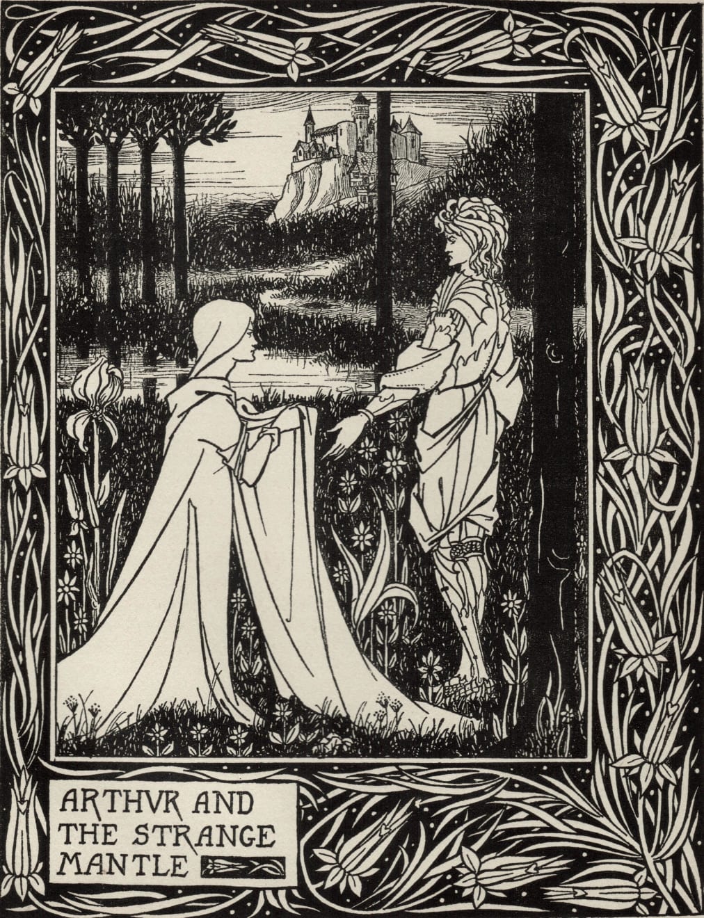 Aubrey Beardsley, Arthur and the Strange Mantle, 1893-4