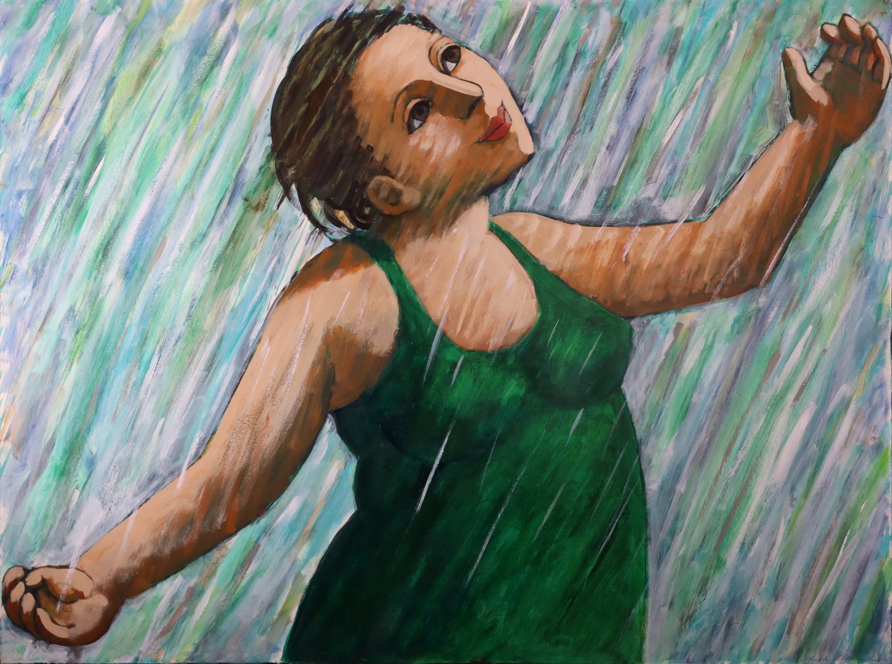 Anita Klein, Rain at the Dock, 2024