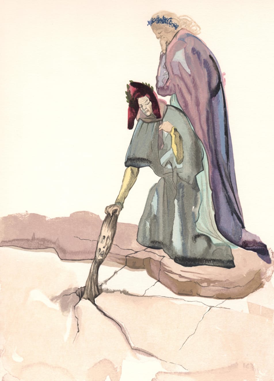 Salvador Dalí, Traitors Against Their Country (Inferno: Canto 32), 1960-64