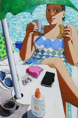 Anita Klein, Breakfast by the Pool, 2022