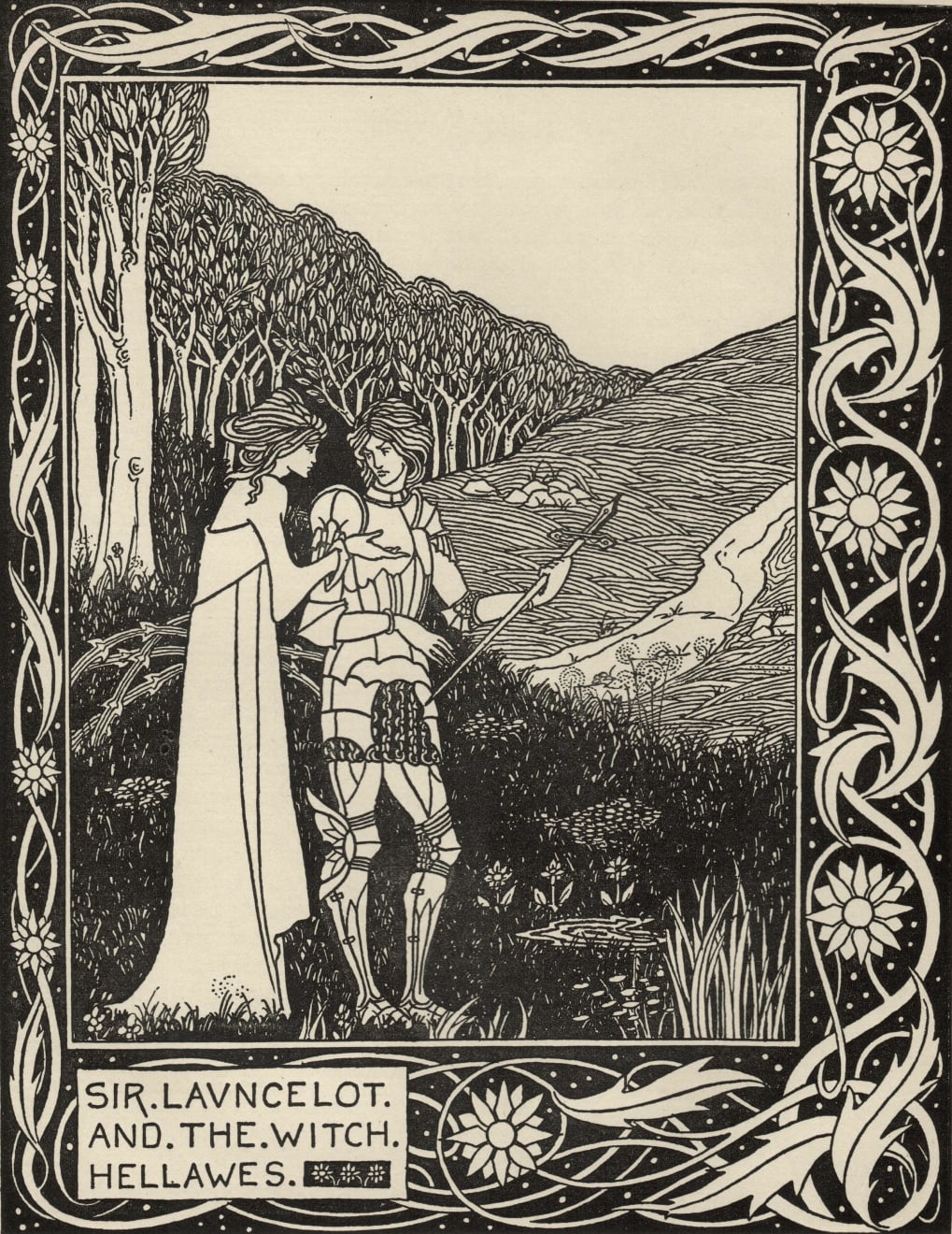Aubrey Beardsley, Sir Launcelot and the Witch Hellawes, 1893-4