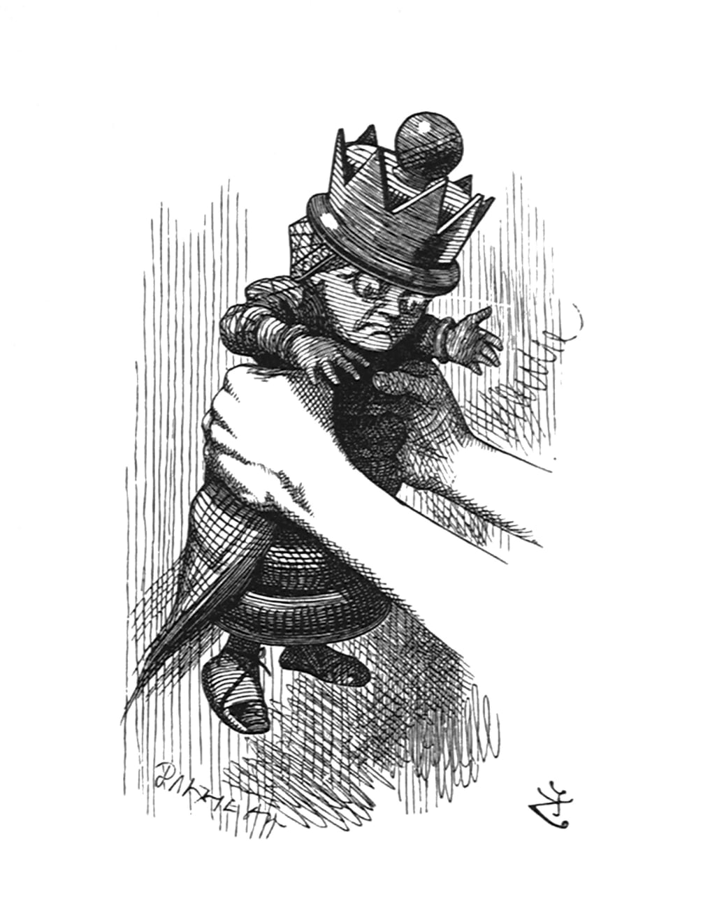 John Tenniel She Took Her Off The Table As She Spoke And Shook Her Backwards And Forwards With