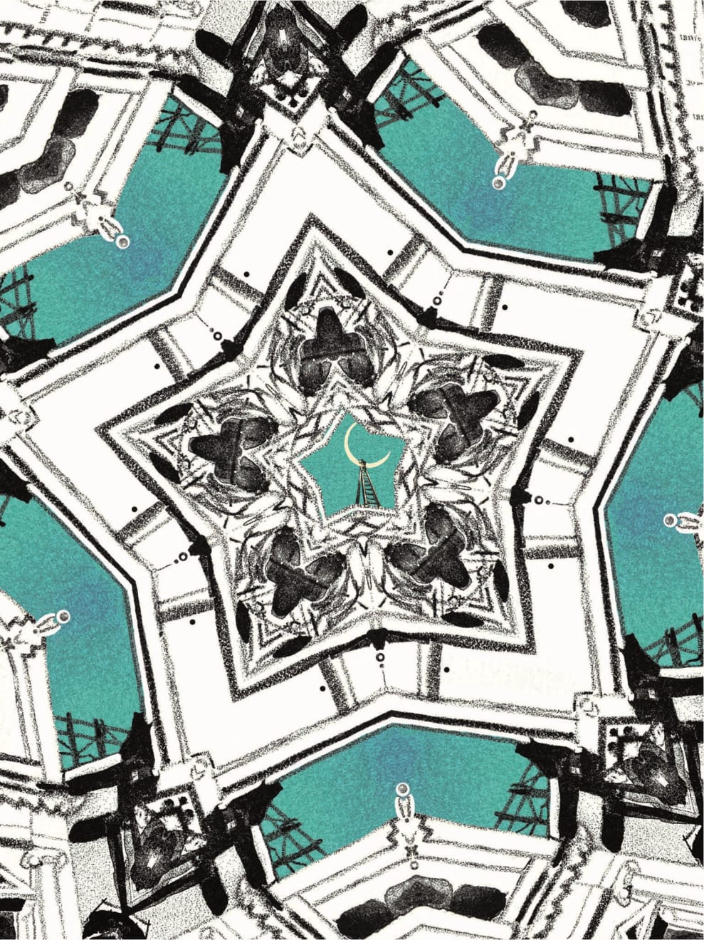 Anne Desmet, Sky Window 12: Wishing on The Moon, 2023