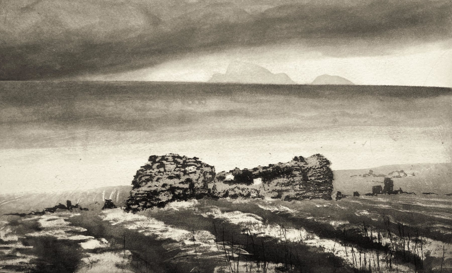 Norman Ackroyd, Sula from Rona - Ronan's Chapel, 2011