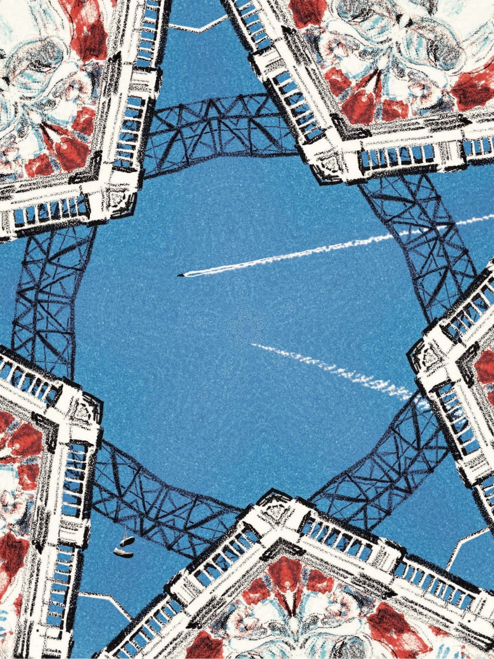 Anne Desmet, Sky Window 6: Trails and Trainers, 2023