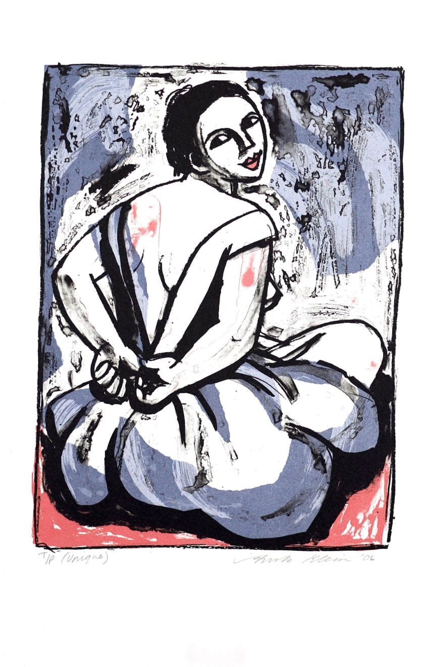 Anita Klein Studio Sale, Unzipping my Dress (TP Blue & Red), 2006