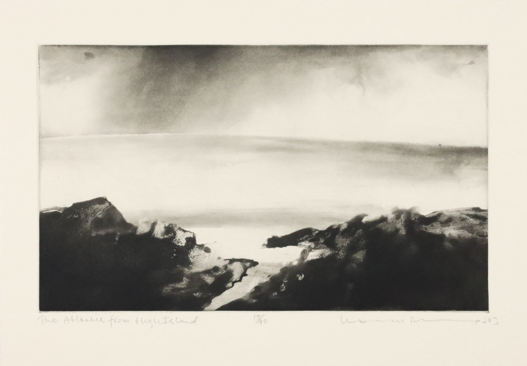 Norman Ackroyd, The Atlantic from High Island, 2003