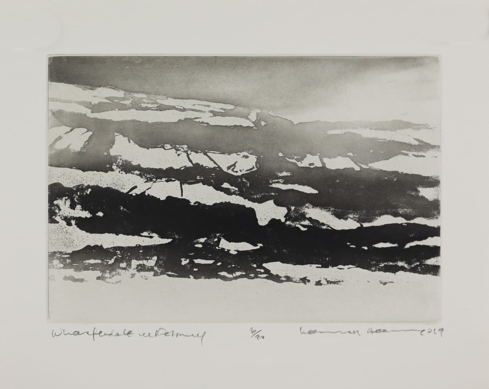 Norman Ackroyd, Wharfedale in February, 2019