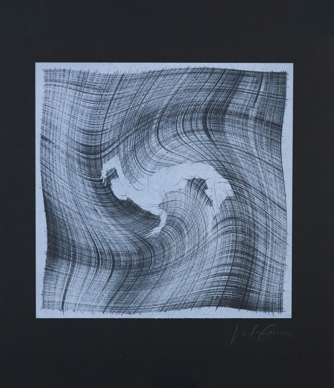 Veta Gorner, Eternal Lines (on black), 2020