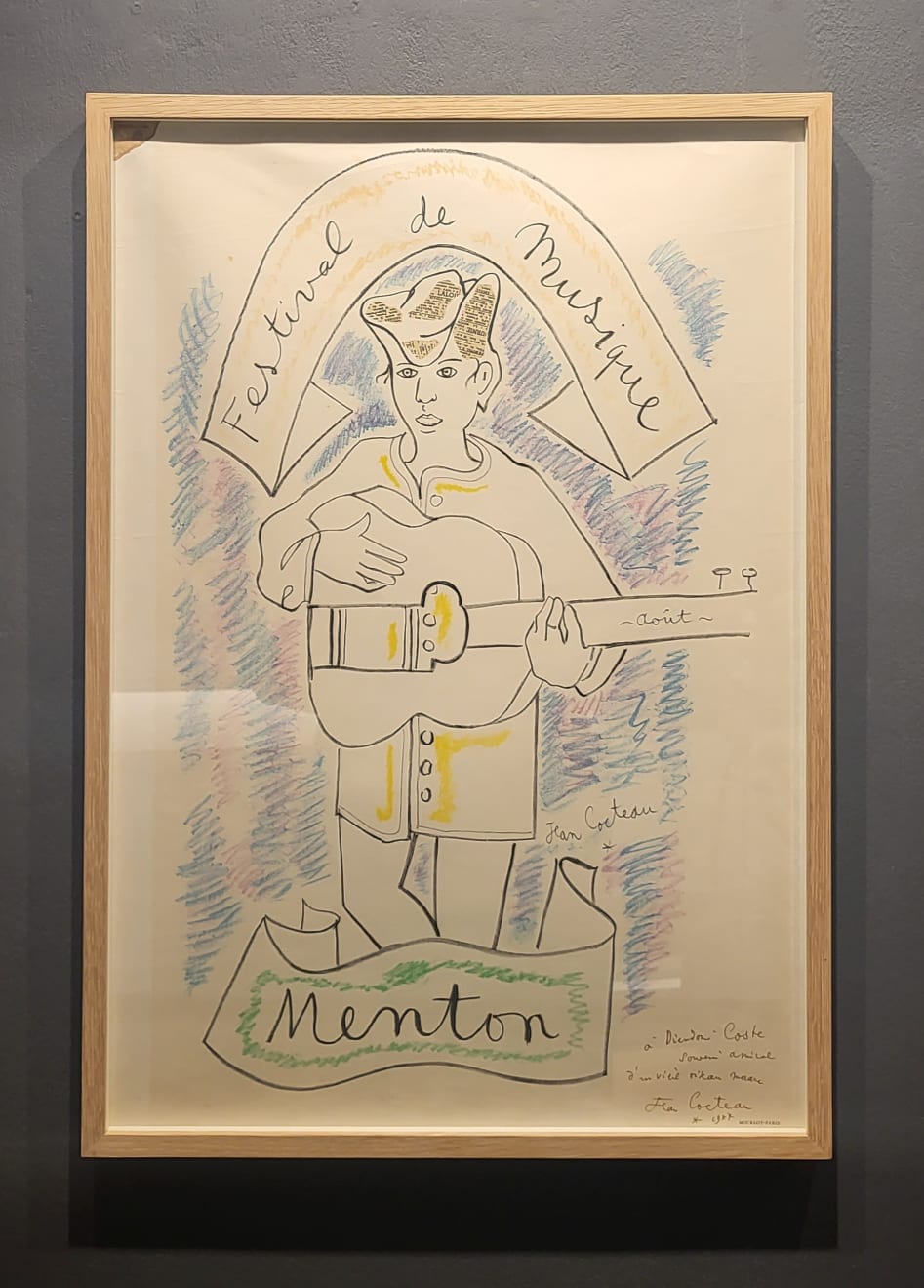 Jean Cocteau, Menton - Festival de Musique, 1956