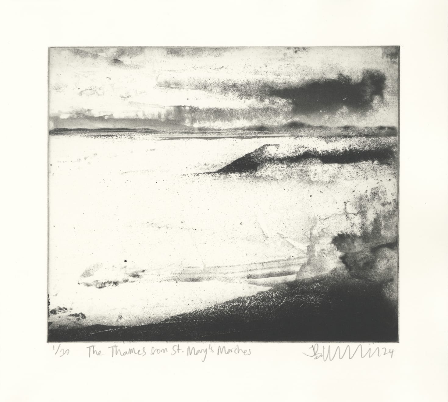 Jason Hicklin, The Thames from St. Mary’s Marshes, 2024