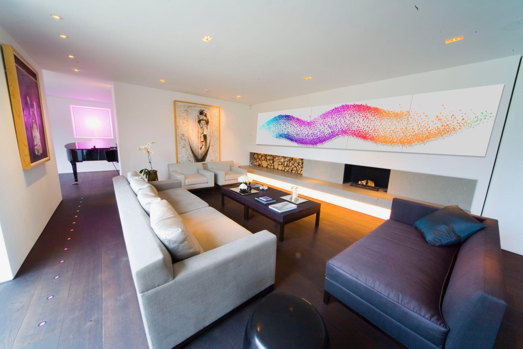 Pentaptych installation in client home San Francisco, CA