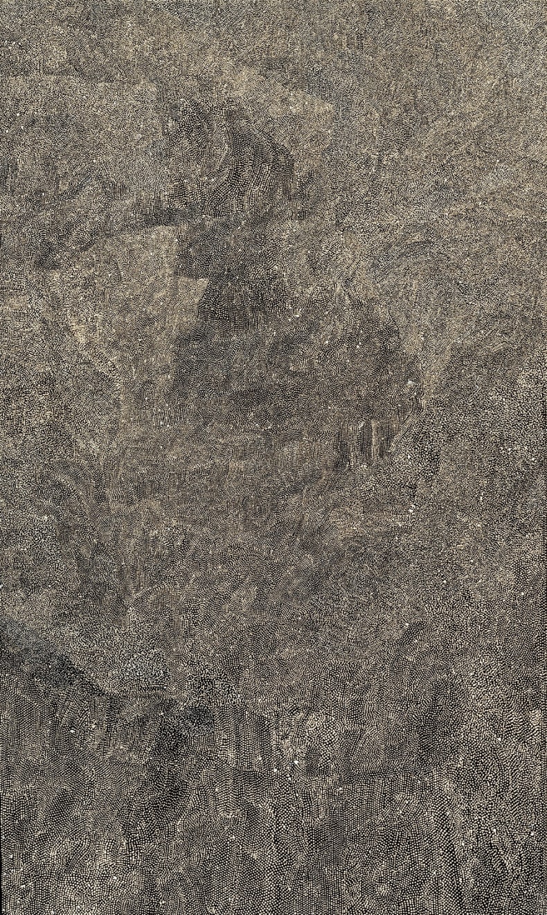 Eileen Mbitjana, Wild Plum, Acrylic on linen, 150 x 90 cm, 2015