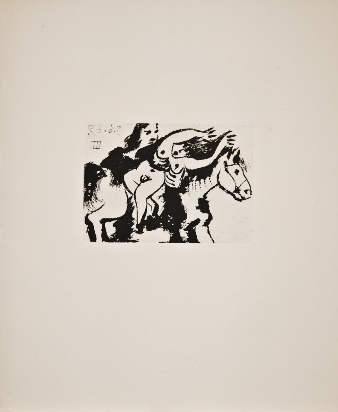 PABLO PICASSO, Enlèvement, à Cheval (Bloch 1628), 1968 (June 9.III, Mougins)