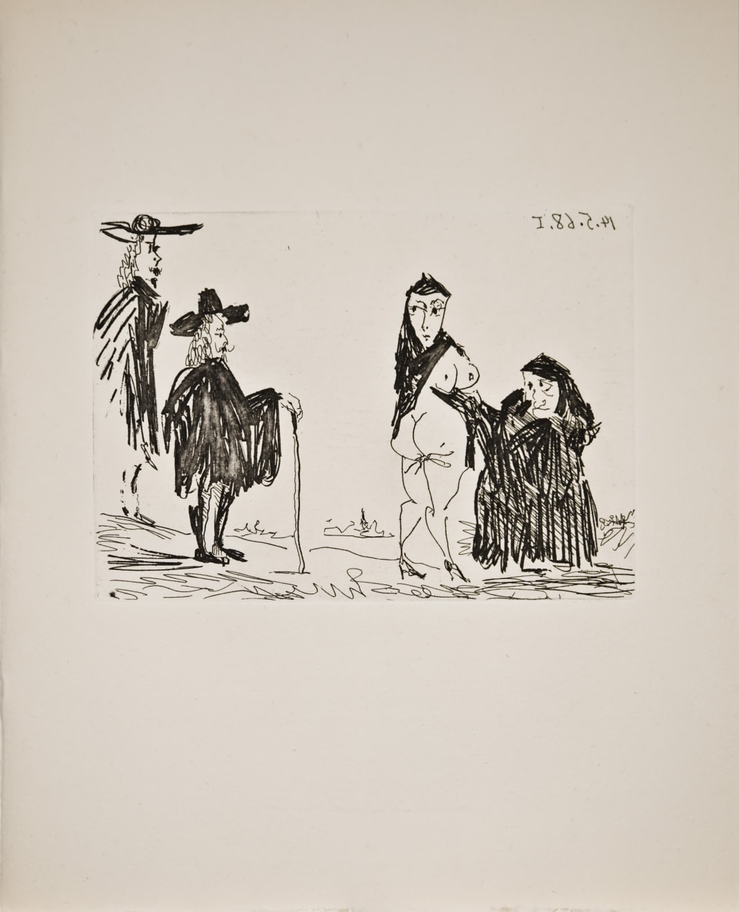 PABLO PICASSO, La Célestine en action: Racolage (Bloch 1563), 1968 (May 14.I, Mougins)