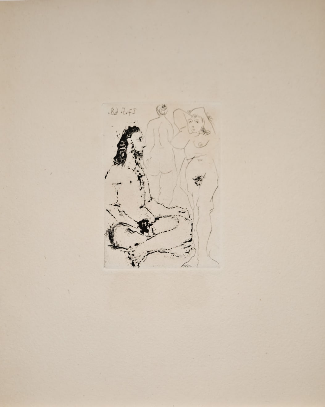 PABLO PICASSO, Homme nu assis en Tailleur, et deux Femmes (Bloch 1600), 1968 (May 27, Mougins)