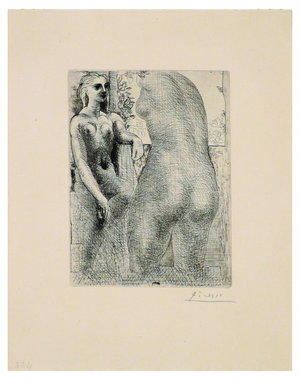 PABLO PICASSO, Marie-Thérèse regardant son Corps sculpté (Bloch 186), 1933 (May 4, Paris)