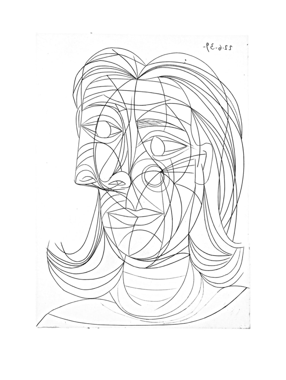 PABLO PICASSO, Tête de Femme (Bloch 321), 1939 (June 22, Paris)
