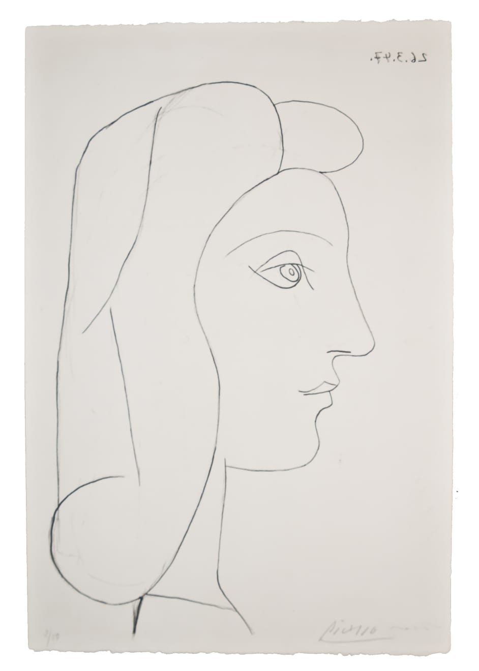 PABLO PICASSO, Profil de Femme (Bloch 436), 1947 (March 26)