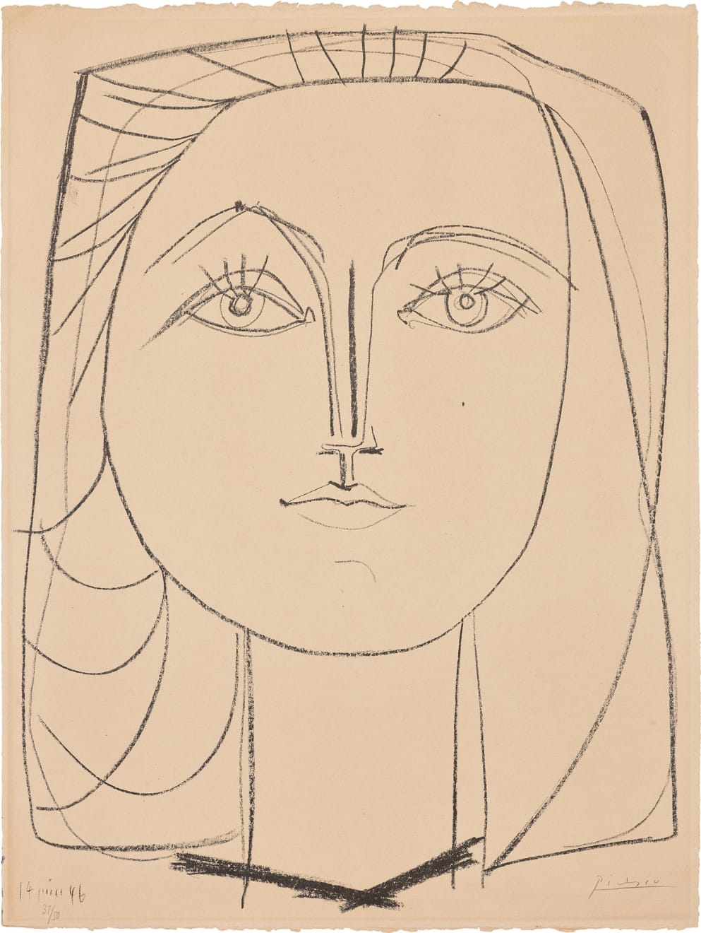 PABLO PICASSO, Françoise (Bloch 398), 1946
