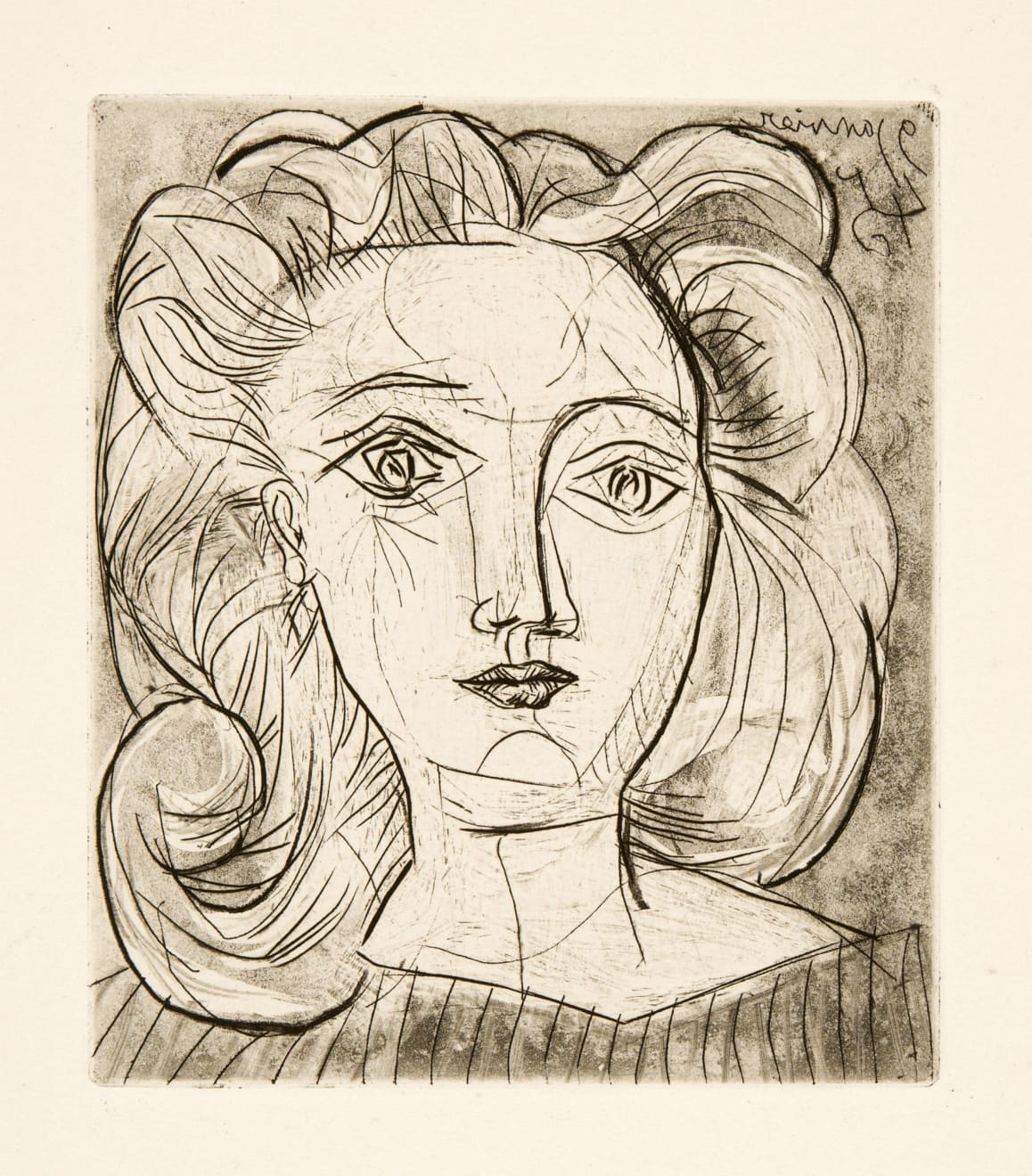 PABLO PICASSO, Tête de femme. Françoise (Bloch 370), 1947
