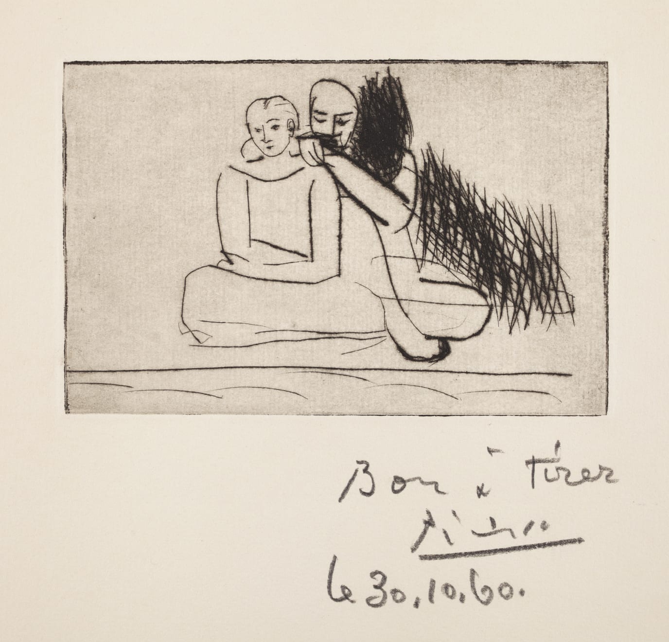 PABLO PICASSO, Couple au bord de l’eau (Bloch 71), 1925