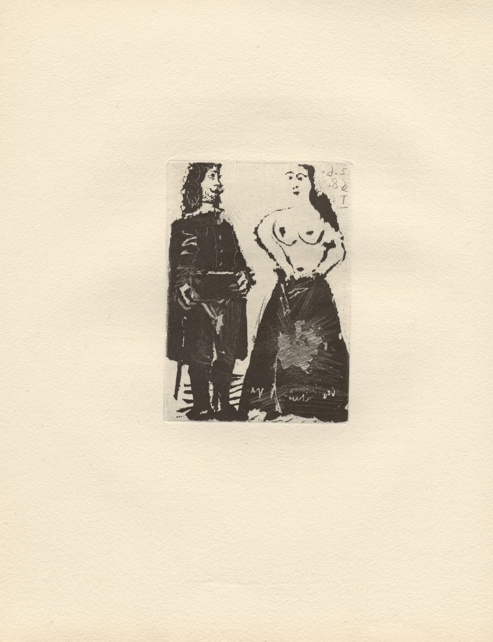 PABLO PICASSO, Gentilhomme et maja (Bloch 1616), 1968 (June2.I, Mougins)