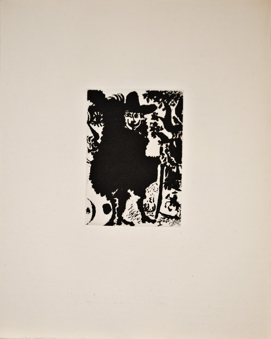 PABLO PICASSO, Jeune Femme et vieux Mari. au loin l'Amant cavalcade dans un Jardin (Bloch 1635), 1968 (June 13.I, Mougins)