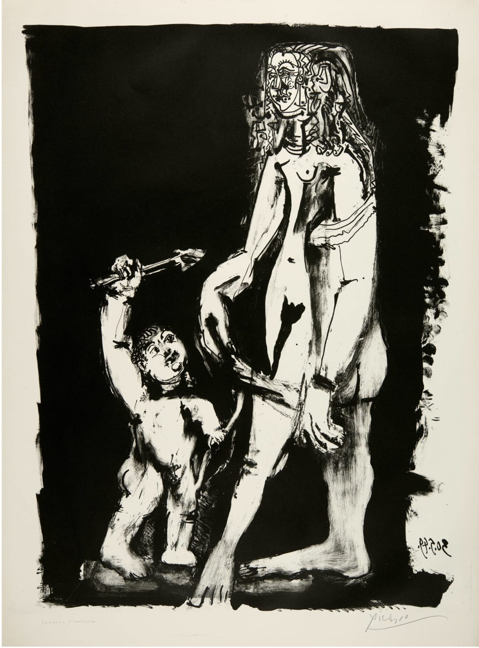 PABLO PICASSO, Vénus et l'amour, d'après Cranach. Deuxième variation (Bloch 613), 1949