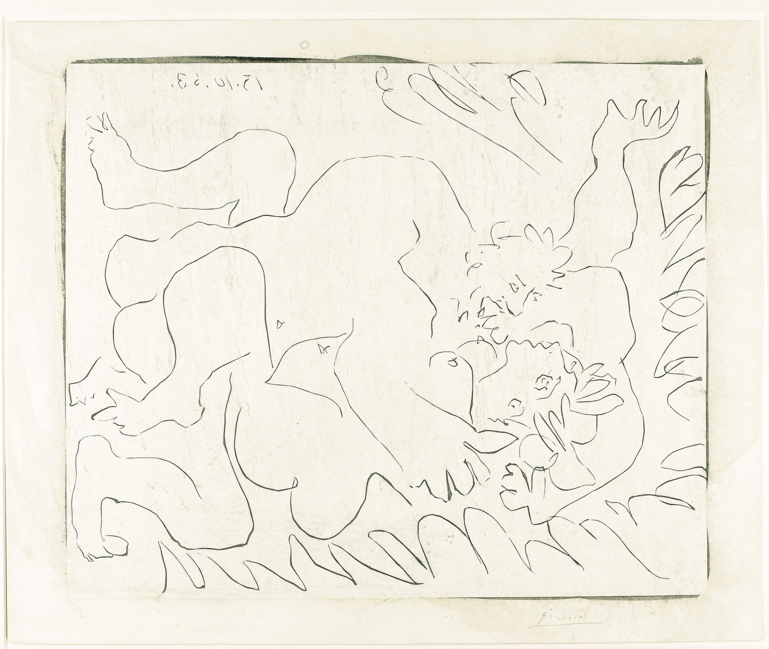 PABLO PICASSO, Ètreinte II (Bloch 1151), 1963 (October 15, Mougins)
