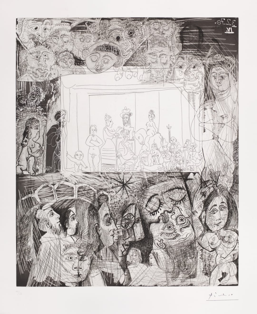 PABLO PICASSO, Ecce Homo, d'Après Rembrandt (Bloch 1865), 1970 (February 4.IV, March 5 and 6, Mougins)