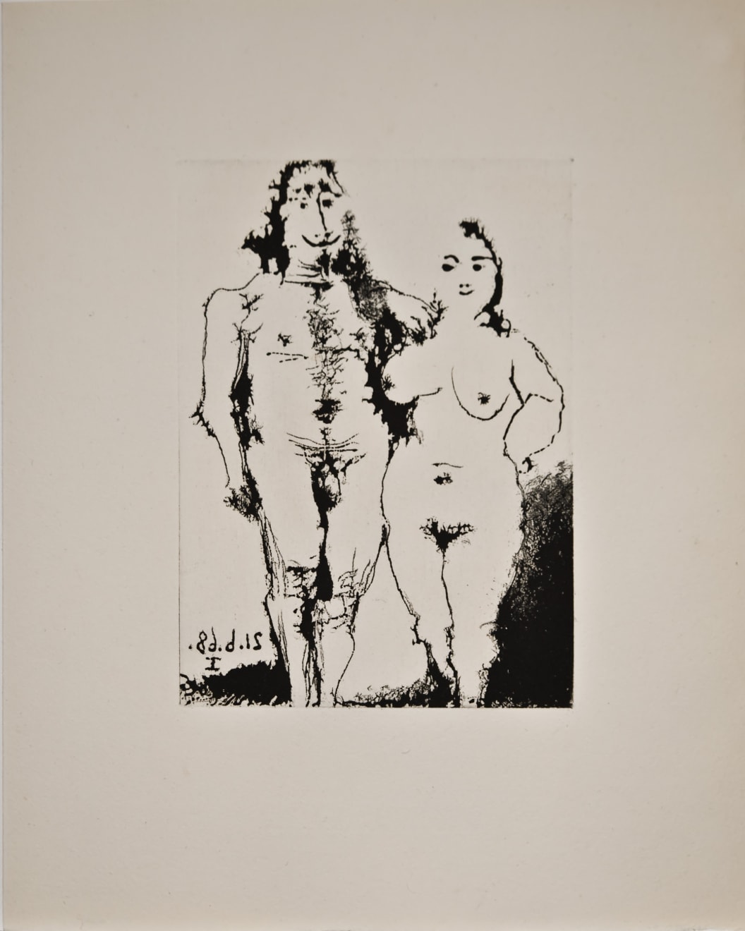 PABLO PICASSO, Faune Flûtiste et Bacchantes (Bloch 1654), 1968 (June 20.III, Mougins)