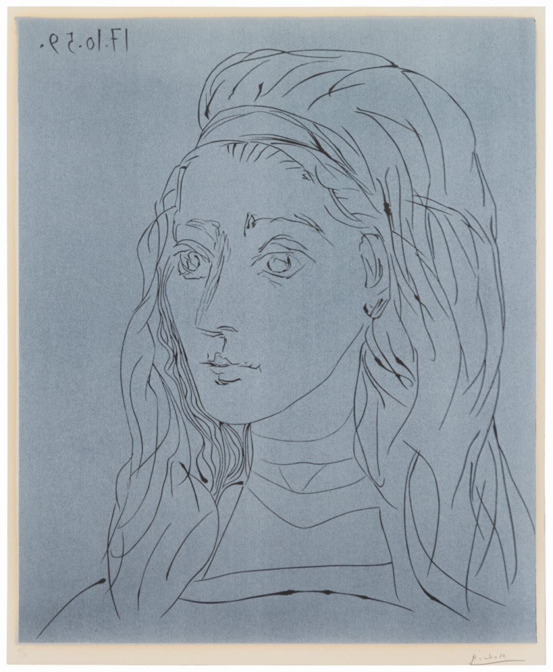 PABLO PICASSO, Portrait de Jacqueline (Bloch 923), 1959