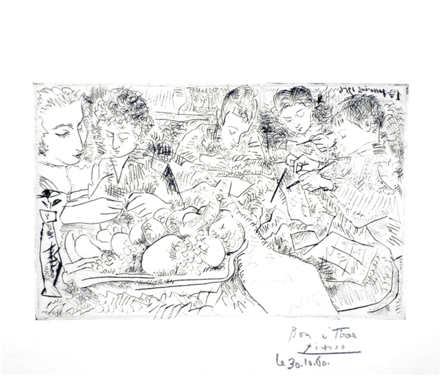 PABLO PICASSO, Jour de l' An (Bloch 788), 1956 (January 1, Cannes)