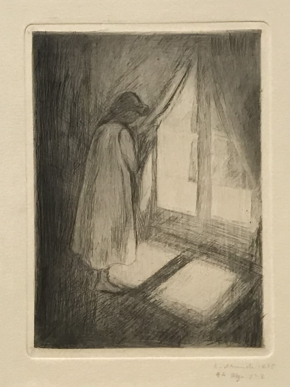 EDVARD MUNCH, Piken ved vinduet (The Girl at the Window) (Woll 5), 1894
