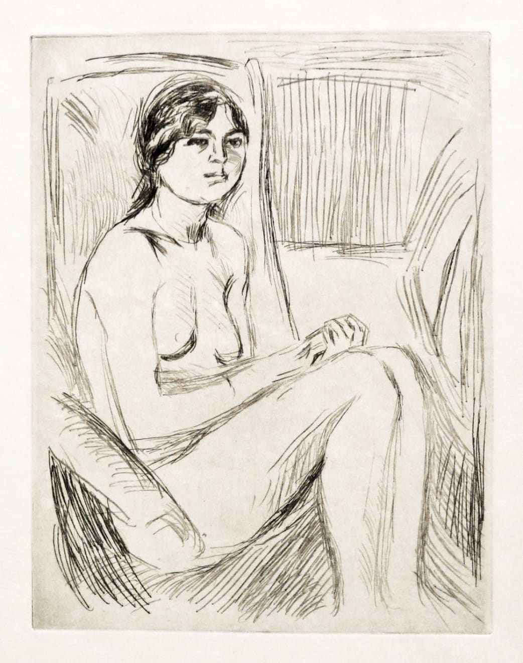 EDVARD MUNCH, Celline naken (Celline Nude) (Woll 477), 1914