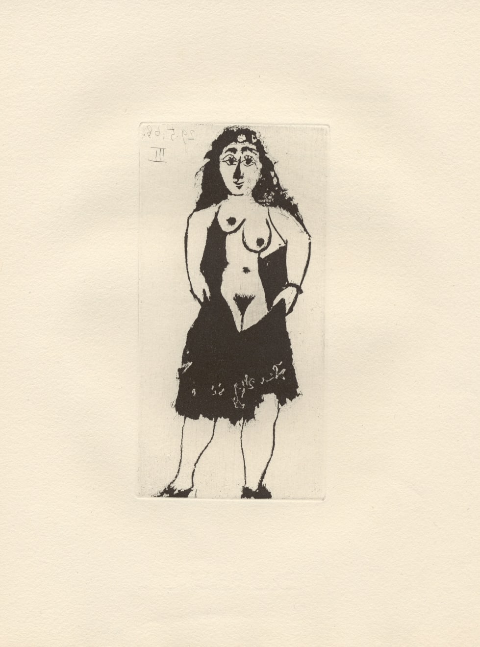 PABLO PICASSO, Maja à la Robe courte (Bloch 1606), 1968 (May 29.III, Mougins)