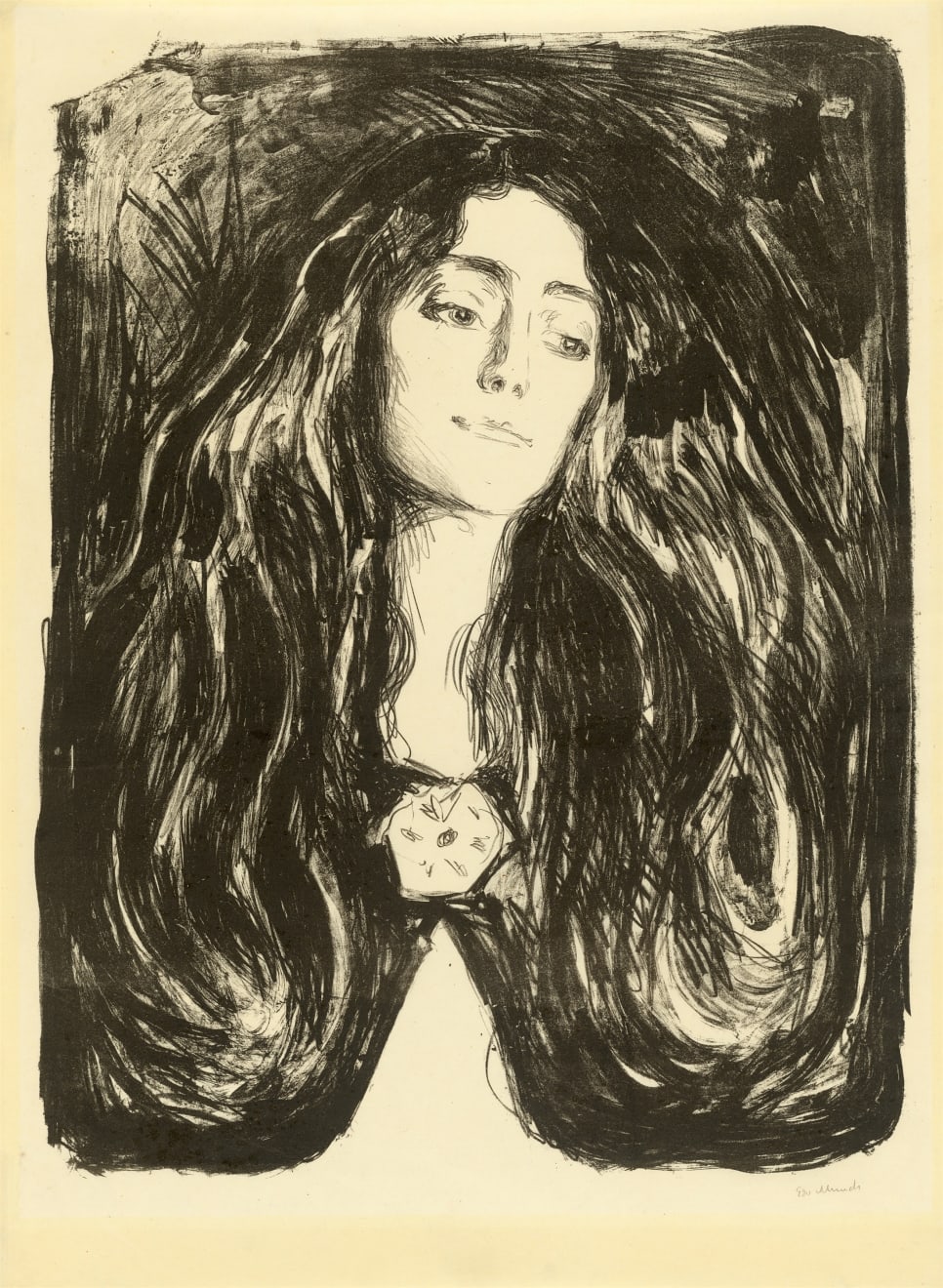 EDVARD MUNCH, Die Brosche. Eva Mudocci (Woll 244), 1903