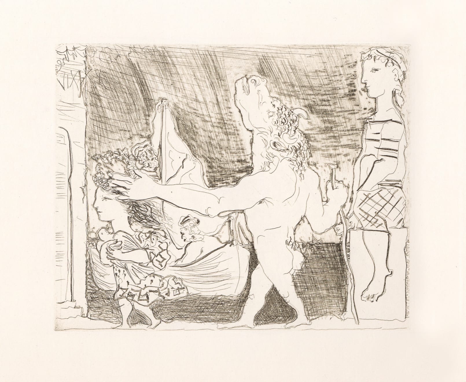 PABLO PICASSO, Minotaure aveugle guidé dans la Nuit par une Petite Fille au Pigeon (Bloch 223), 1934 (October 23, Paris)