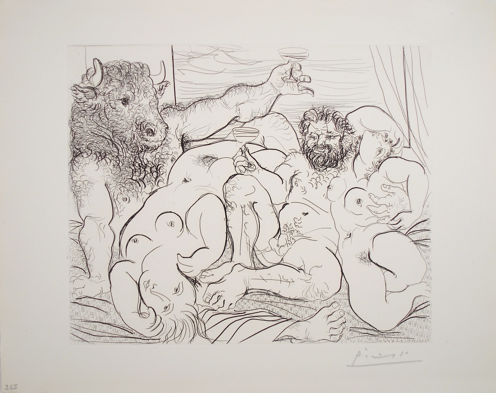 PABLO PICASSO, Scène bacchique au Minotaure (Bloch 192), 1933 (May 18, Paris)