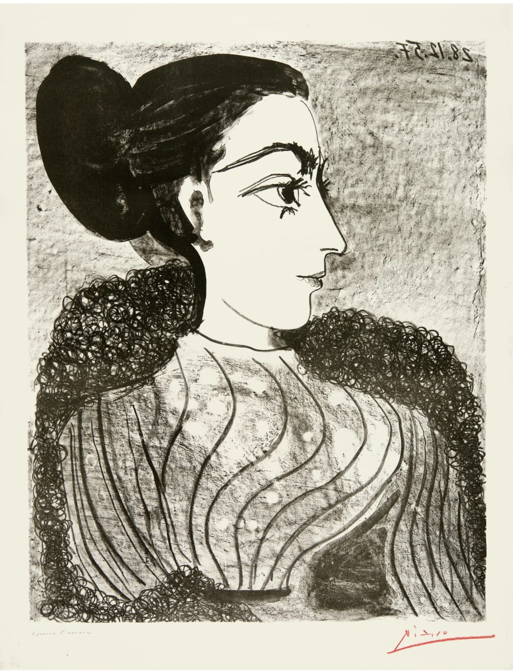 Pablo Picasso Femme Au Chignon Bloch 853 1957 John Szoke Gallery 