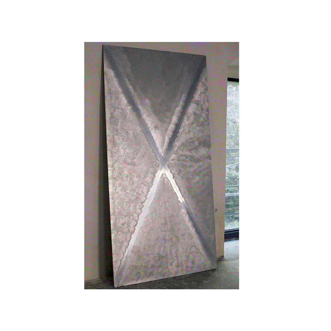 Paolo Icaro, Misura dal corpo diagonali, 1972, paralluman, cm 200x100x2.5